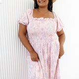 Shirred Midi Dress