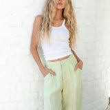Stunning 100% Linen Pant in our Summer Sage Greeen