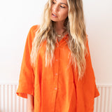 Sunkissed Coral Oversized Shirt